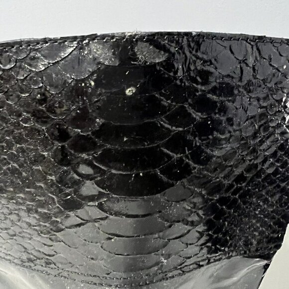 Coach Patent Leather Boots Rowan Snakeskin Embossed Cuff Size 6B - Picture 8 of 8